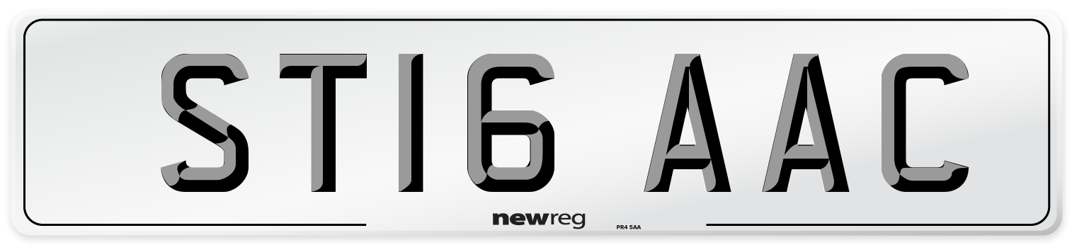 ST16 AAC Number Plate from New Reg